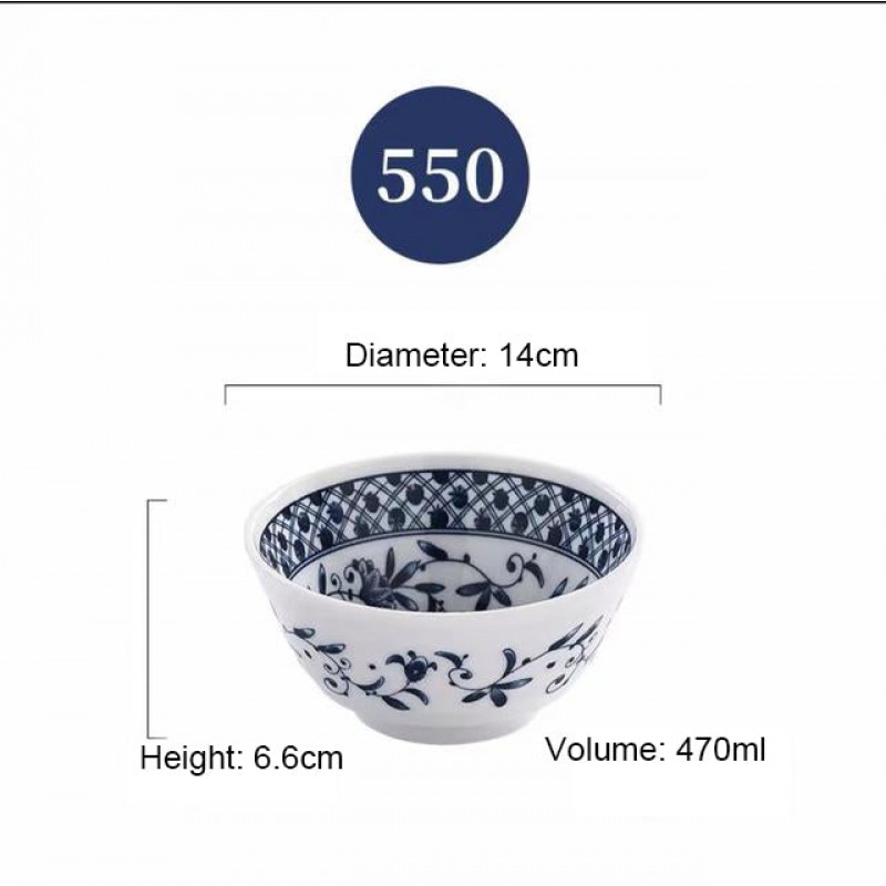 Japanese Blue and White Ceramic Bowl Underglazed 5.5" Bowl Set of 4 Japanese Blue and White Ceramic Bowl Underglazed 5.5" Bowl Set of 4