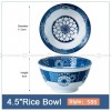 Blue and White Under Glazed Ceramic Bowl Japan Style 4.5" Set of 4 Blue and White Under Glazed Ceramic Bowl Japan Style 4.5" Set of 4