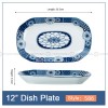 Japanese Blue and White Under-glazed Ceramic Oval Platter 12" Set of 2 Japanese Blue and White Under-glazed Ceramic Oval Platter 12" Set of 2