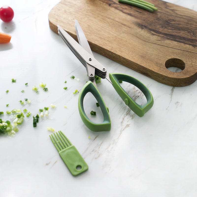 Multipurpose 5-Blade Kitchen Herb Shears - Scallion and Herb Scissors Multipurpose 5-Blade Kitchen Herb Shears - Scallion and Herb Scissors