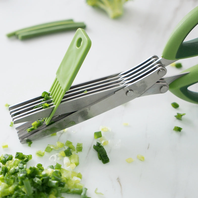 Multipurpose 5-Blade Kitchen Herb Shears - Scallion and Herb Scissors Multipurpose 5-Blade Kitchen Herb Shears - Scallion and Herb Scissors