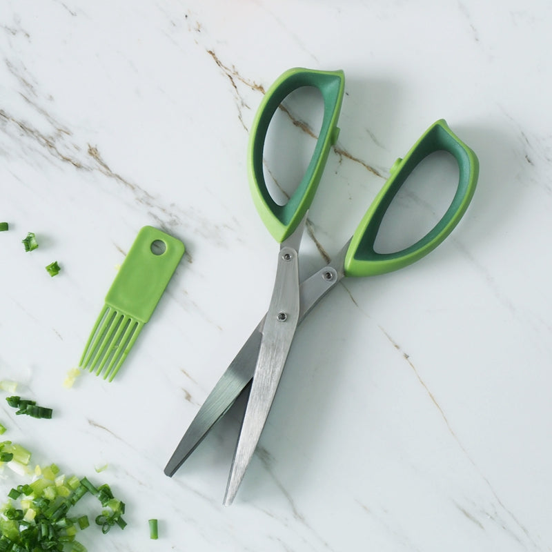 Multipurpose 5-Blade Kitchen Herb Shears - Scallion and Herb Scissors Multipurpose 5-Blade Kitchen Herb Shears - Scallion and Herb Scissors