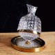 Crystal Gyro Rotating Decanter Tumbler Wine Aerator with Gold Rim 1500ML