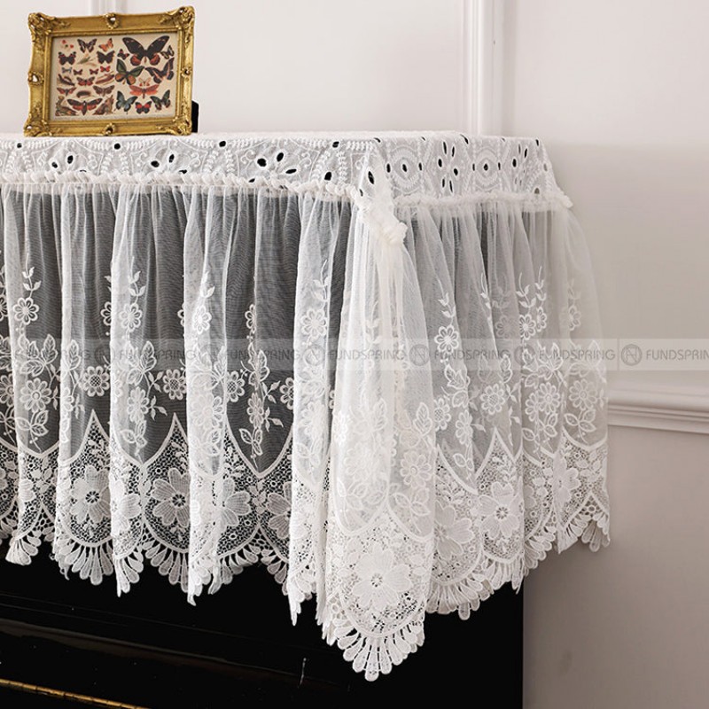 Neumann White Lace Piano Cover Hollow Out Embroidery Dust Cover Bench Cover Neumann White Lace Piano Cover Hollow Out Embroidery Dust Cover Bench Cover