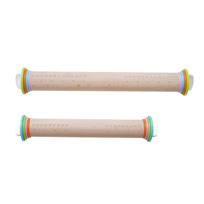 Premium Adjustable Wooden Rolling Pin with Scale for Precision Baking Premium Adjustable Wooden Rolling Pin with Scale for Precision Baking