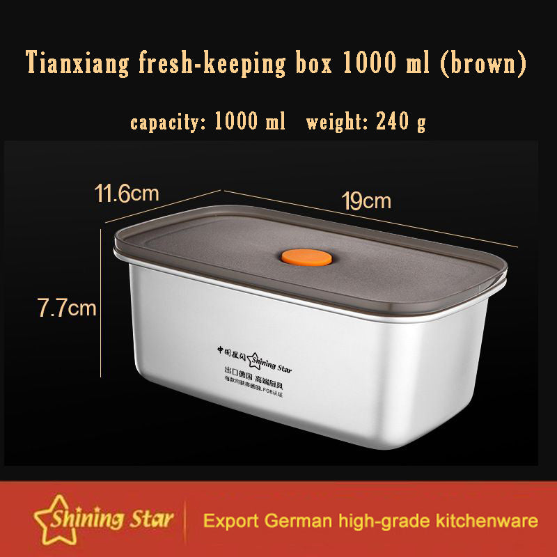 304 Stainless Steel Food Grade Fresh-keeping Box Storage Box Lunch Box 304 Stainless Steel Food Grade Fresh-keeping Box Storage Box Lunch Box