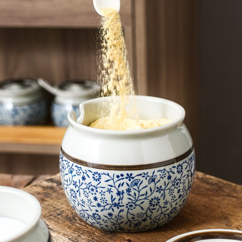 Flavorful Harmony Ceramic Seasoning Jars - Set of 2 (600ml each) with Lids and Spoons Flavorful Harmony Ceramic Seasoning Jars - Set of 2 (600ml each) with Lids and Spoons