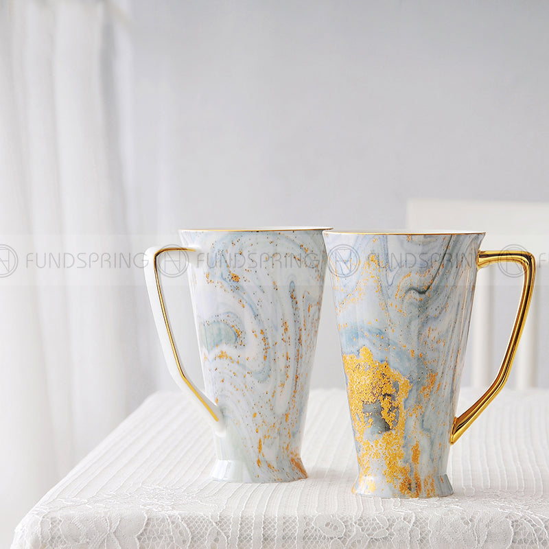 European Bone China Mug: Large-capacity Ceramic Cup With Lid And Spoon European Bone China Mug: Large-capacity Ceramic Cup With Lid And Spoon
