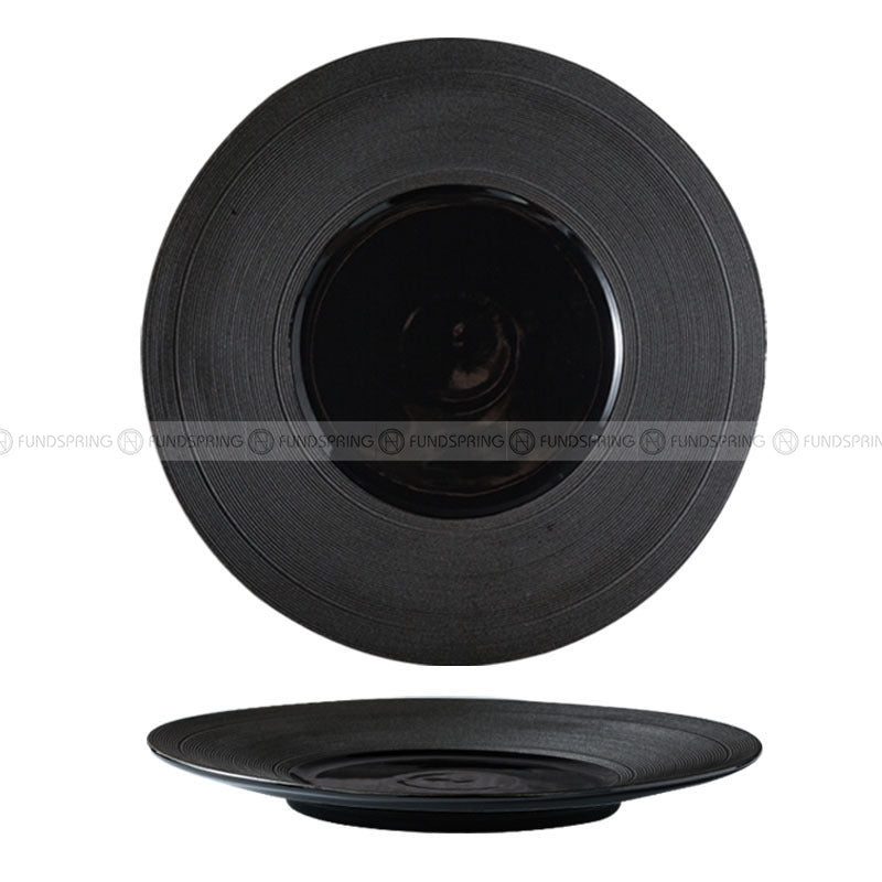 Designer Tableware Collection Weiss Series Ceramic Dish Black Plate Designer Tableware Collection Weiss Series Ceramic Dish Black Plate