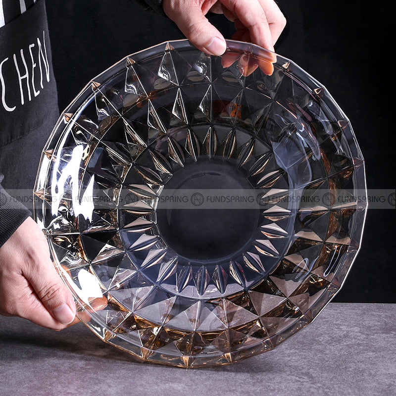 Glassy Delight: Thickened Glass Fruit Plate and Bowl for Elegant Serving Glassy Delight: Thickened Glass Fruit Plate and Bowl for Elegant Serving