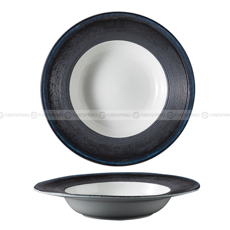 Nordic Dinnerware Weiss Series Ceramic Navy/Black/White Dinner Plate Nordic Dinnerware Weiss Series Ceramic Navy/Black/White Dinner Plate