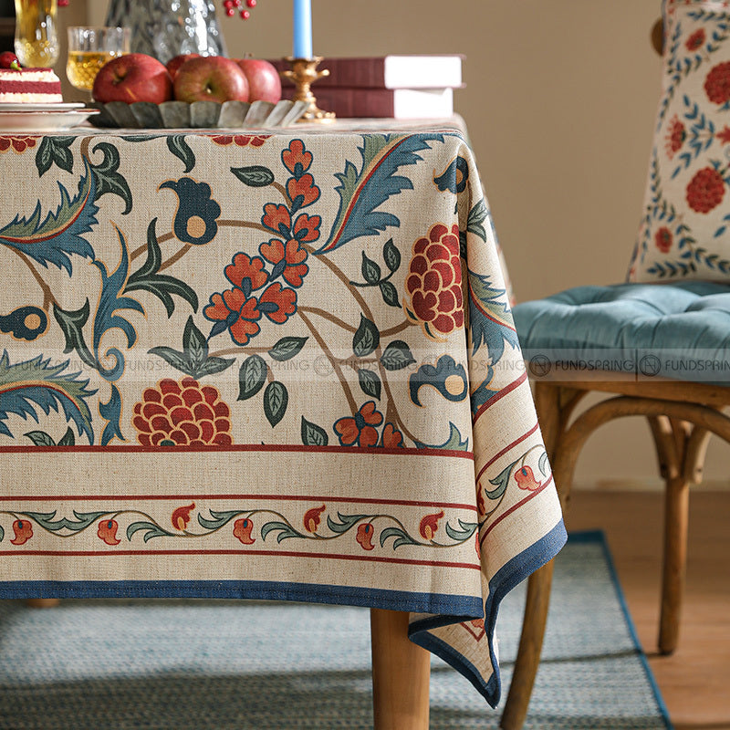 Puno Tablecloth Pastoral Vintage Cotton Linen Waterproof Table Clothes Puno Tablecloth Pastoral Vintage Cotton Linen Waterproof Table Clothes