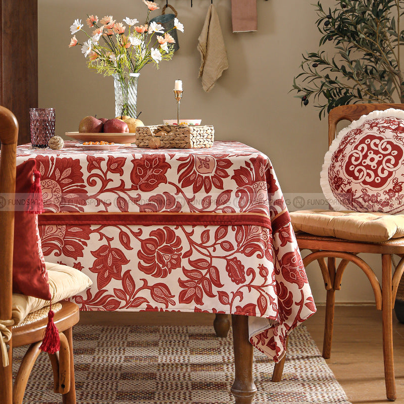 Janissa Tablecloth Red New Year Decorative Table Cloth Waterproof Velvet Cover Janissa Tablecloth Red New Year Decorative Table Cloth Waterproof Velvet Cover