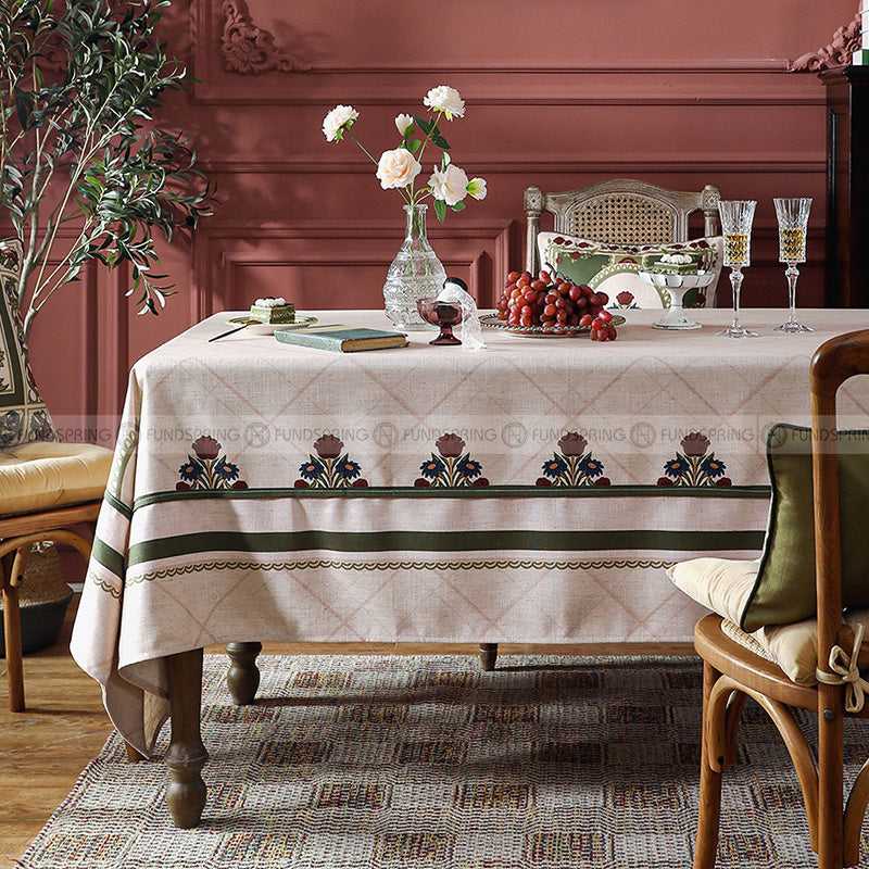 Kashaa Tablecloth Waterproof Dining Table Cover Cotton Linen Fabric Kahki Kashaa Tablecloth Waterproof Dining Table Cover Cotton Linen Fabric Kahki