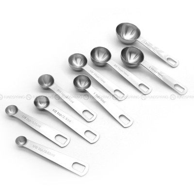 Baking Scale Measure Spoon Stainless Steel Round Measuring Spoon Set of 9 Baking Scale Measure Spoon Stainless Steel Round Measuring Spoon Set of 9
