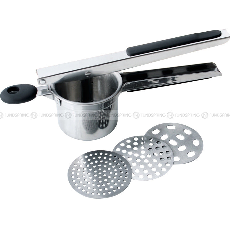 Silicone Handle Potato Puree Press with 3 Filter Holes - Mashed Potato Maker Silicone Handle Potato Puree Press with 3 Filter Holes - Mashed Potato Maker