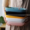 Ceramic Binaural Baking Tray Macaron Color Microwave Oven For Baking Ceramic Binaural Baking Tray Macaron Color Microwave Oven For Baking