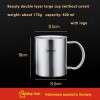 304 Stainless Steel Cup Anti-drop With Handle Lid Coffee Mug