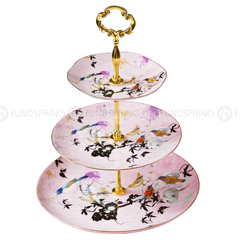 Bone China Multi-layer Dessert Plate Stand Rack Fruit Plate Bone China Multi-layer Dessert Plate Stand Rack Fruit Plate