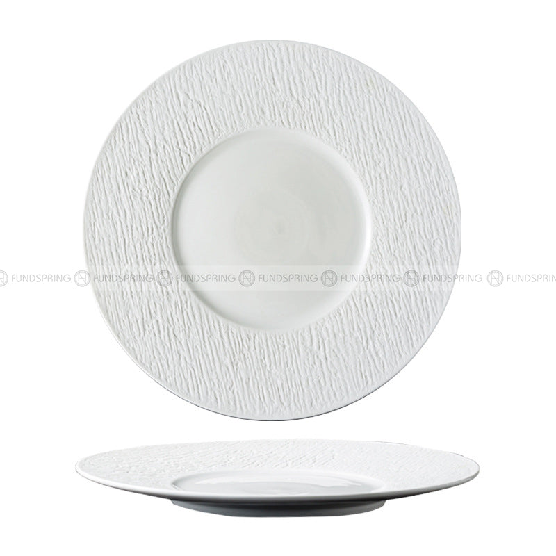 Mocaa Stone Series White Tableware Ceramic Dinnerware Shallow Plate Mocaa Stone Series White Tableware Ceramic Dinnerware Shallow Plate