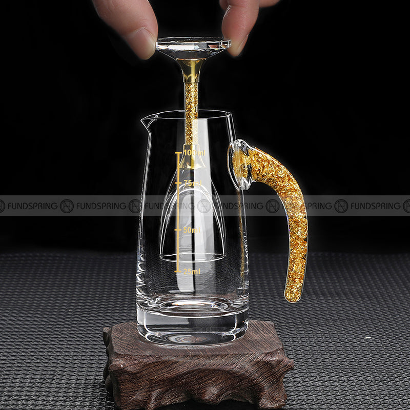 Gold Foil Wine Glass Wine Dispenser Small Goblet Cup Holder Win Set Gold Foil Wine Glass Wine Dispenser Small Goblet Cup Holder Win Set