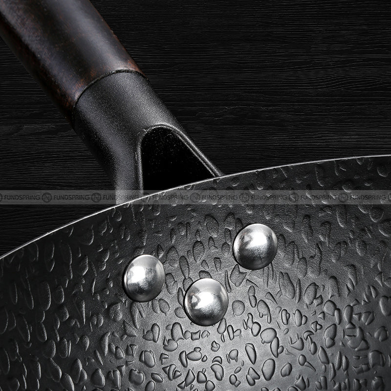 Uncoated Non-Stick Iron Skillet Wok Cast Iron Frying Pan Without Cover Uncoated Non-Stick Iron Skillet Wok Cast Iron Frying Pan Without Cover