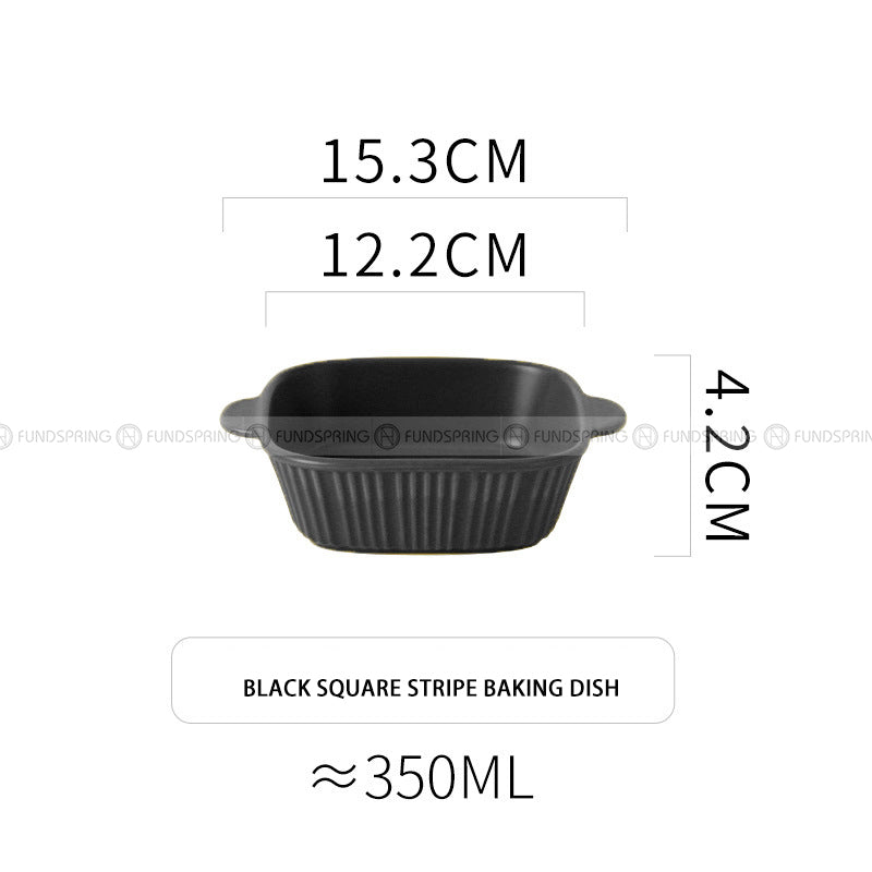 Ceramic Binaural Baking Platter Macaron Microwave Oven Baking Bowl Ceramic Binaural Baking Platter Macaron Microwave Oven Baking Bowl