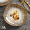 Fafartc Gypsophila Series Dinnerware Ceramic Dining Plate Flat Plate Gold-white Shallow Bowl
