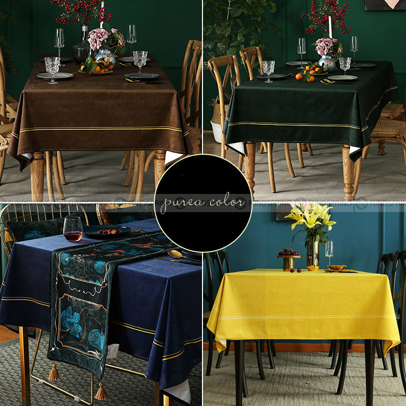 Solid Color Flannelette Tablecloth Velvet Waterproof Table Cover Solid Color Flannelette Tablecloth Velvet Waterproof Table Cover