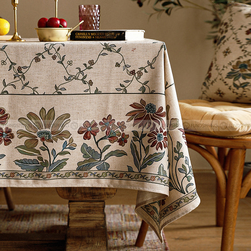 Audrey Tablecloth Table Cover Cotton And Linen Waterproof Fabric Audrey Tablecloth Table Cover Cotton And Linen Waterproof Fabric