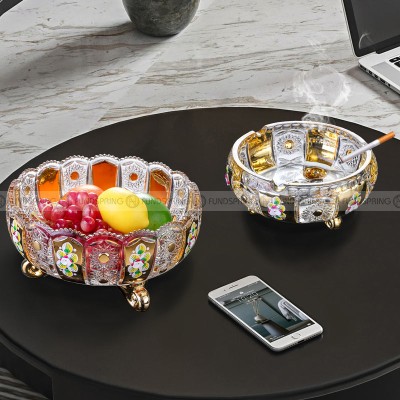 European Fruit Bowl Living Room Fashion Crystal Glass Fruit Plate European Fruit Bowl Living Room Fashion Crystal Glass Fruit Plate