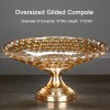 Golden Elegance: Gilded Crystal Glass Fruit Tray High-foot Serving Bowl Golden Elegance: Gilded Crystal Glass Fruit Tray High-foot Serving Bowl