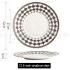 Nordic White-grey-gold Dinner Plate Weiss Series Ceramic Electroplating Shallow Plate Nordic White-grey-gold Dinner Plate Weiss Series Ceramic Electroplating Shallow Plate