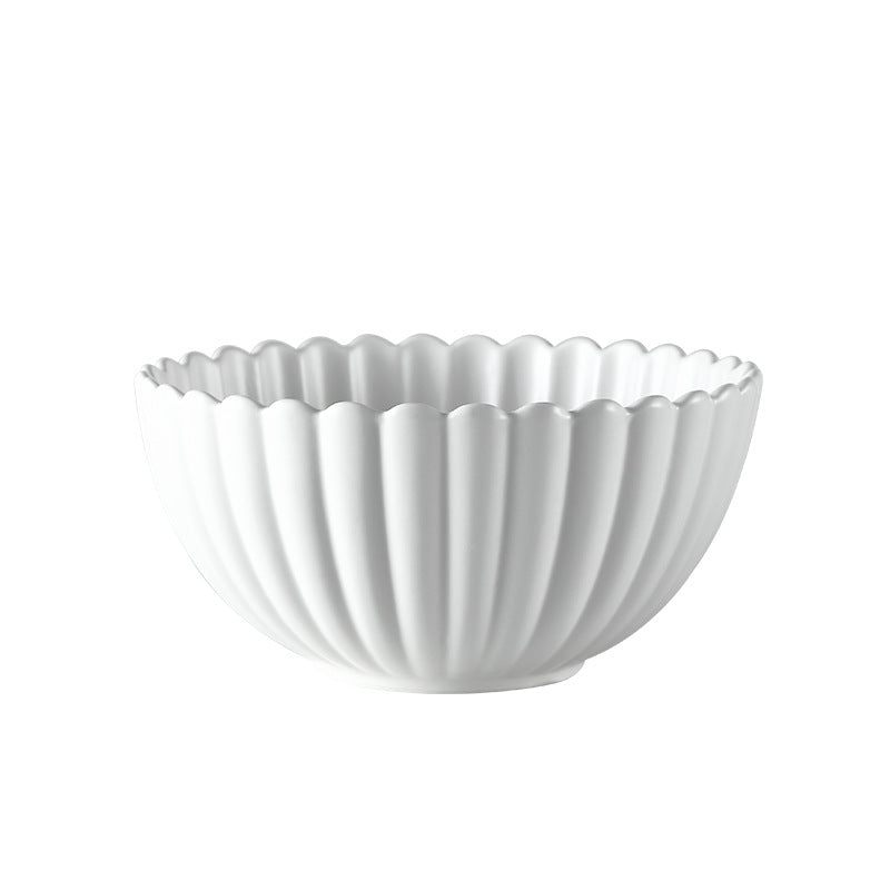 Pure White Flower Edge Ceramic Lace Dinnerware Set - Bowl and Soup Plate Pure White Flower Edge Ceramic Lace Dinnerware Set - Bowl and Soup Plate
