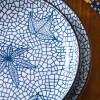 Harmony in Design: 40-Piece Vertical Pattern Underglaze Ceramic Dinnerware Set