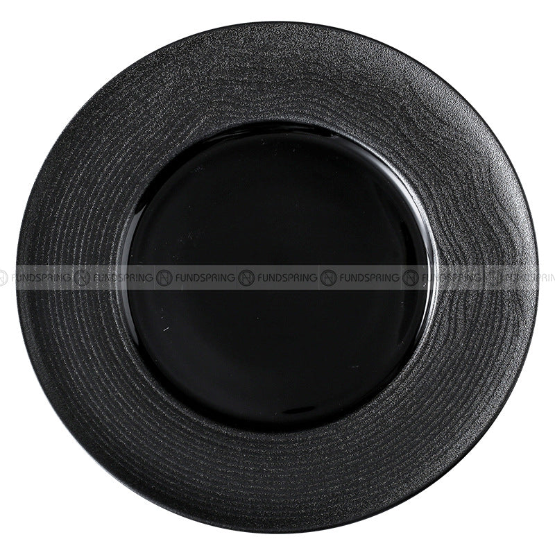 Nordic Simple Black Tableware Ceramic Shallow Plate Porcelain Plate Nordic Simple Black Tableware Ceramic Shallow Plate Porcelain Plate