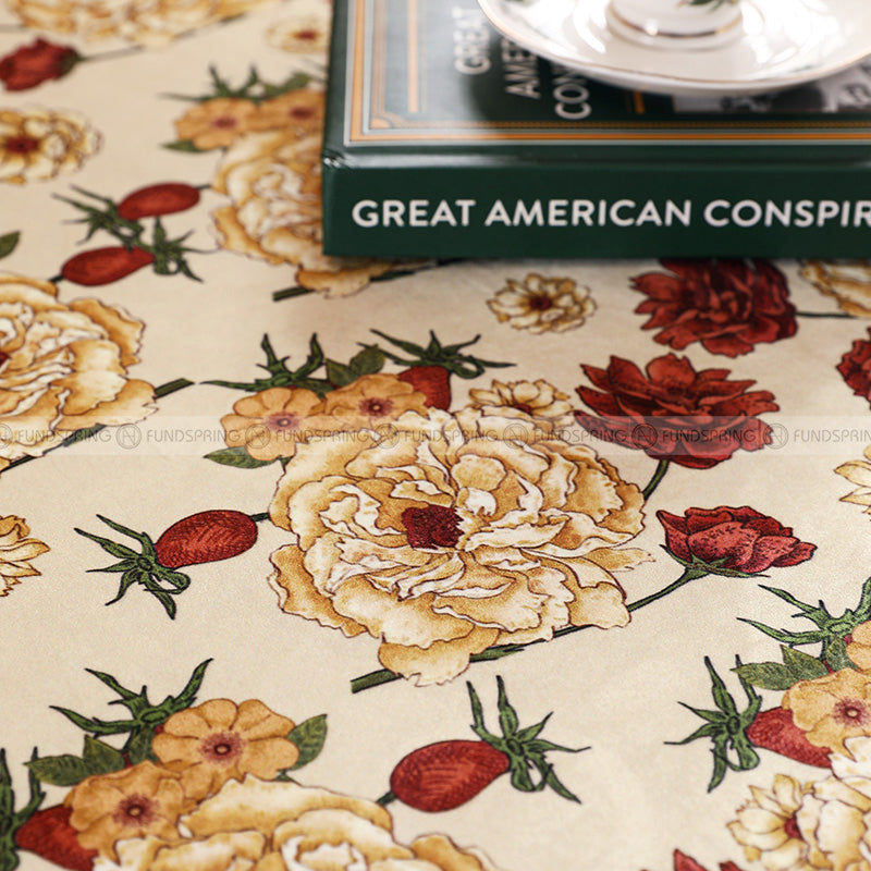Red Shield Tablecloth Vintage Desk Cover Velvet Waterproof Table Cloth Red Shield Tablecloth Vintage Desk Cover Velvet Waterproof Table Cloth