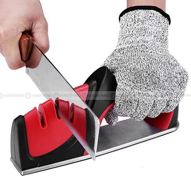 Kitchen Three Slot Manual Knife Sharpener Handheld Sharpening Tool