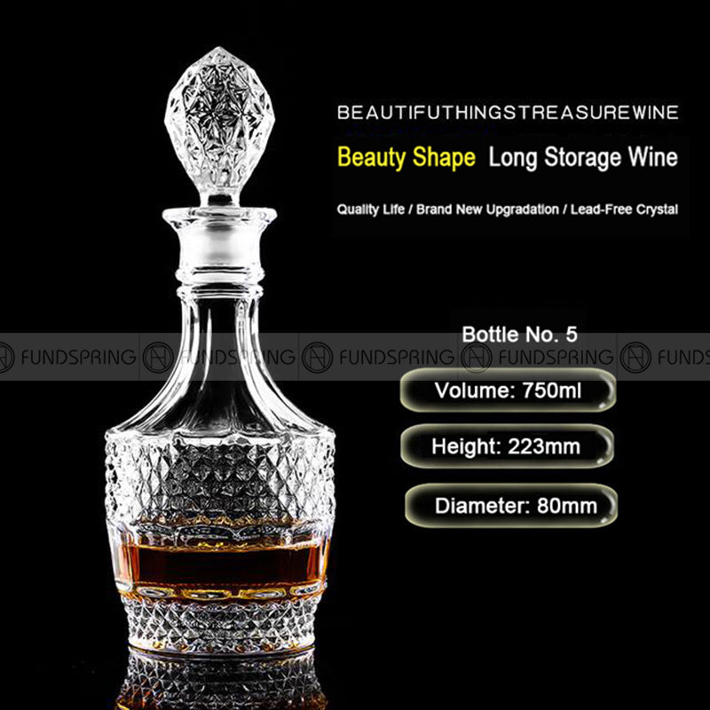 Sealed Crystal Glass Wine Bottle Beautiful Shape Liquor Storage Bottle Sealed Crystal Glass Wine Bottle Beautiful Shape Liquor Storage Bottle