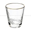 Tumbler Glass Set of 6 Transparent Hammer Golden Rim Water Cup Tumbler Glass Set of 6 Transparent Hammer Golden Rim Water Cup