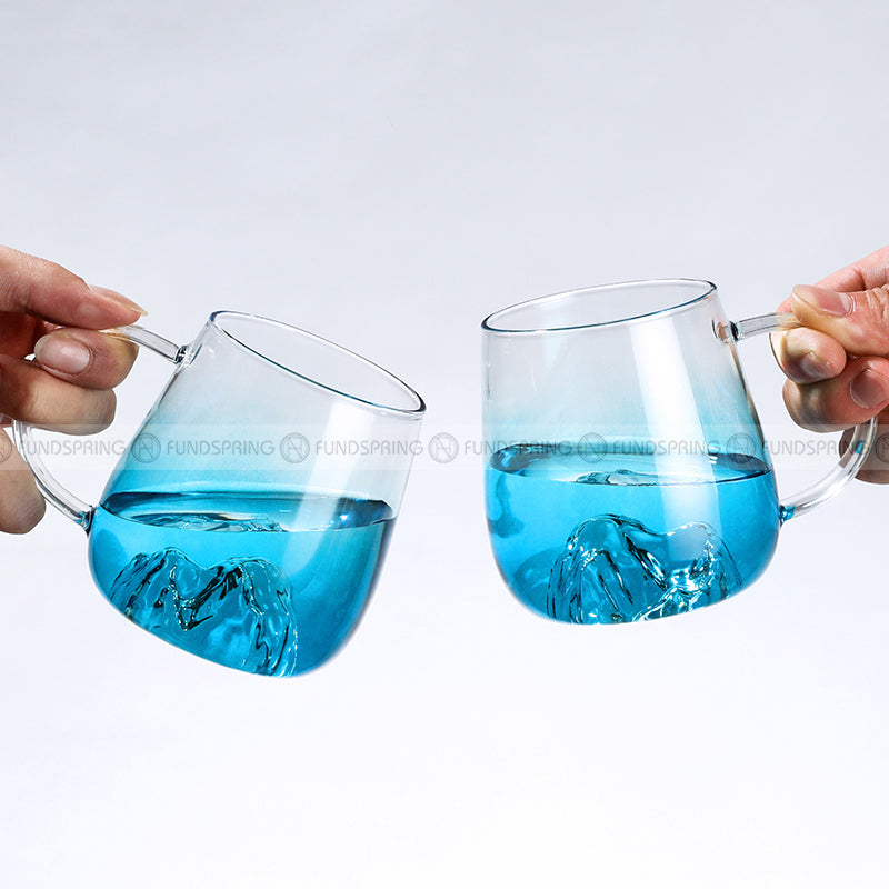 Gradient Blue Glass Kettle and Cup Set High Temperature Resistant Pitcher with Mugs Gradient Blue Glass Kettle and Cup Set High Temperature Resistant Pitcher with Mugs