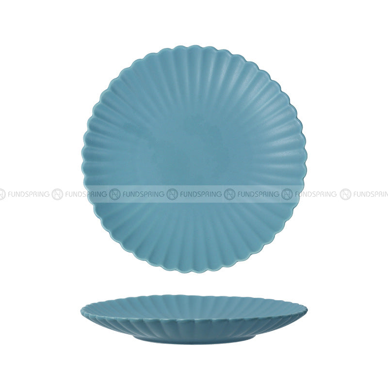 Ceramic Dinnerware Disc Chrysanthemum Flat Plate Minimalism Plate Ceramic Dinnerware Disc Chrysanthemum Flat Plate Minimalism Plate