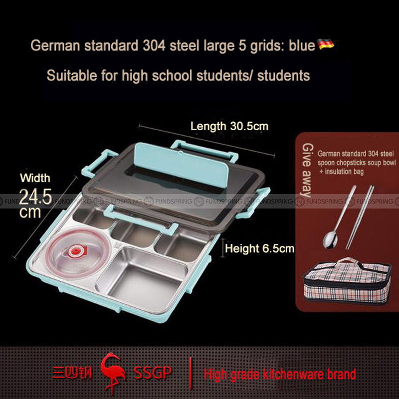 Compartmentalized Stainless Steel Insulated Lunch Box Bento Set Compartmentalized Stainless Steel Insulated Lunch Box Bento Set