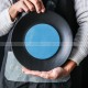Creative Ceramic Plate Black with Blue Shallow Plate Round/Triangle Plate Platter