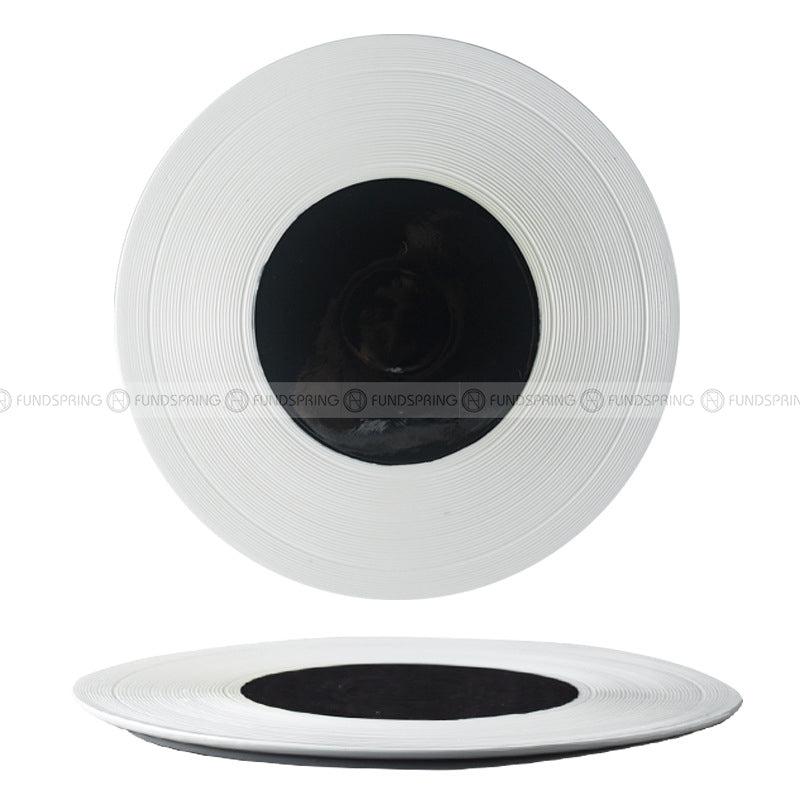 Weiss Dinnerware Collection Designer White/Black Dinner Plate Weiss Dinnerware Collection Designer White/Black Dinner Plate
