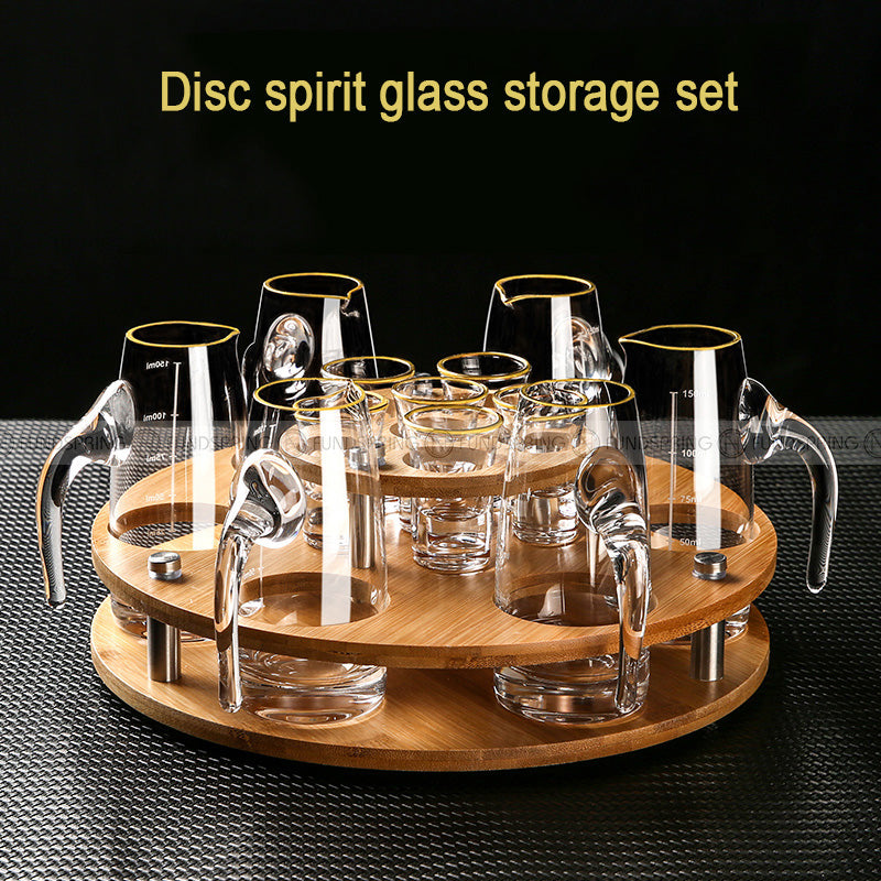 White Spirit Dispenser Set Gold-rimmed Crystal Glass Liquor Glass White Spirit Dispenser Set Gold-rimmed Crystal Glass Liquor Glass