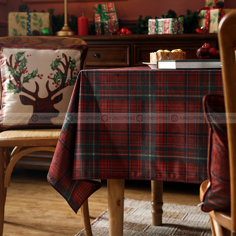 Lapland Tablecloth Christmas Table Cover Red Gingham Table Clothes Lapland Tablecloth Christmas Table Cover Red Gingham Table Clothes
