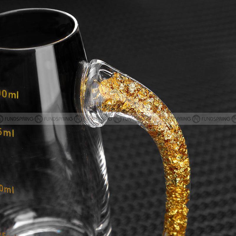 Golden Elegance: Baijiu Glass Spirit Cups Ensemble with Dispenser and Rack Golden Elegance: Baijiu Glass Spirit Cups Ensemble with Dispenser and Rack