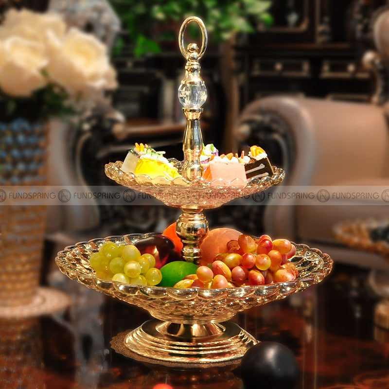 Contemporary Snack Candy Plate 2-3 Tiered Stand Glass Compote Serving Bowl Contemporary Snack Candy Plate 2-3 Tiered Stand Glass Compote Serving Bowl