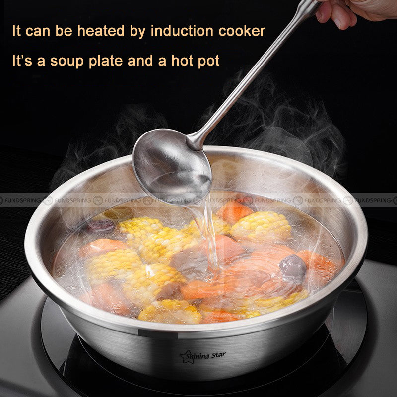 304 Stainless Steel Basin Food Grade Soup Bowl Thickened Cooking Pot 304 Stainless Steel Basin Food Grade Soup Bowl Thickened Cooking Pot